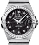Constellation Brushed Chronometer - Diamond Bezel Steel on Bracelet with Black Diamond Dial