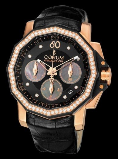 Corum Admirals Cup Challenger Chronograph in Rose Gold with Diamond Bezel