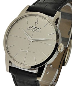 Vintage Grand Precis in White Gold on Strap with Silver Dial