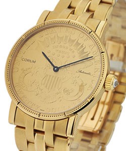 Artisans 18K Yellow Gold $20 Coin Yellow Gold on Bracelet with Yellow Gold Dial