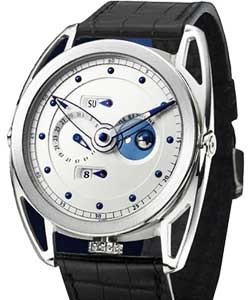 DB 26 Perpetual Calendar in White Gold with Titanium Lugs on Black Crocodile Leather Strap with Silver Dial