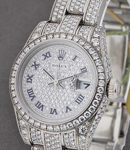 Ladies President in White Gold with Diamond Bezel on White Gold Diamond Bracelet with Pave Diamond Dial