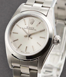 Oyster Perpetual No Date Lady's with Steel Smooth Bezel On Oyster Bracelet - Silver index Dial