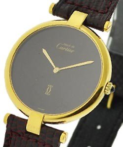 must de Cartier Vermeil Yellow Gold Plated with Burgandy Dial
