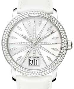 Women Grande Date in White Gold with Diamond Bezel on Strap with White MOP Diamond Dial