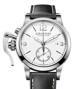 Chronofighter 1695 in Steel on Black Calfskin Leather Strap with Silver Dial