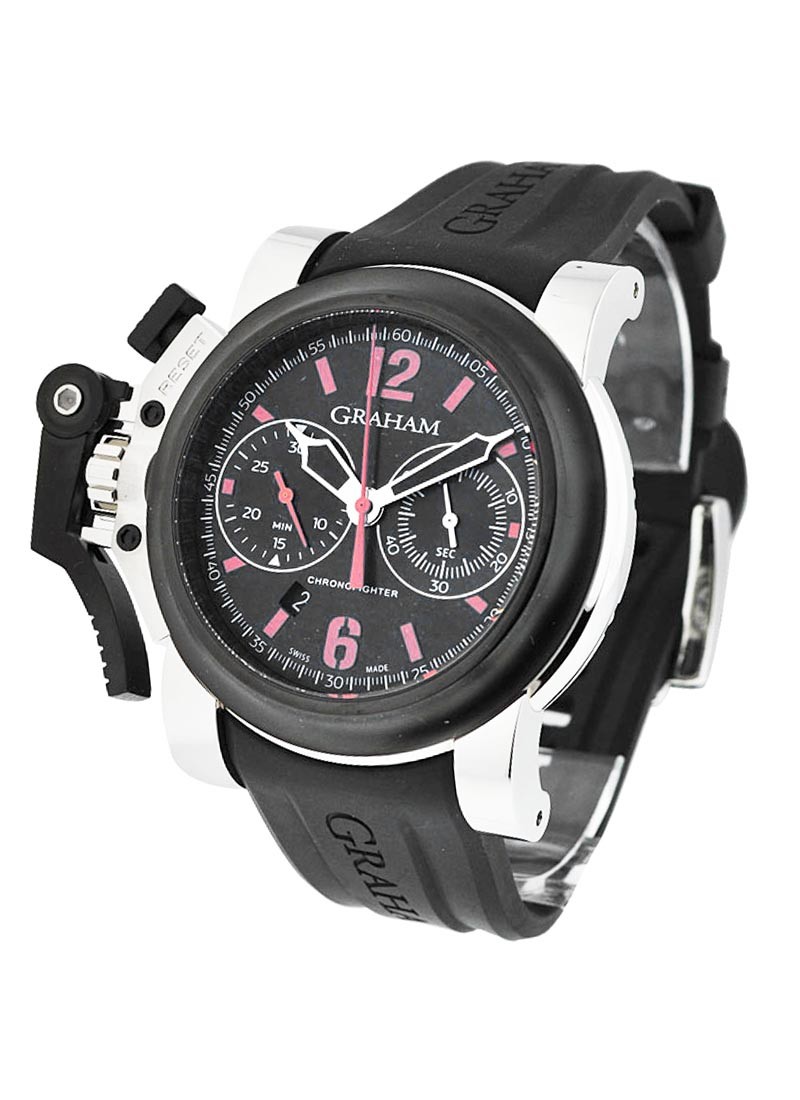 Graham Chronofighter Oversize 47mm in Steel with Black PVD Bezel- Limited Edition 300pcs.