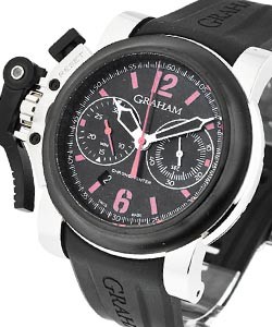 Chronofighter Oversize 47mm in Steel with Black PVD Bezel- Limited Edition 300pcs. on Black Rubber Strap with Black Dial