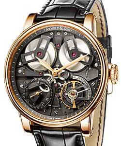 True Beat TB88 46mm in Rose Gold on Black Alliagtor Leather Strap with Open Work Dial