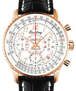 Montbrillant 01 Chronograph Automatic in Rose Gold On Black Crocodile Strap with Silver Arabic Dial