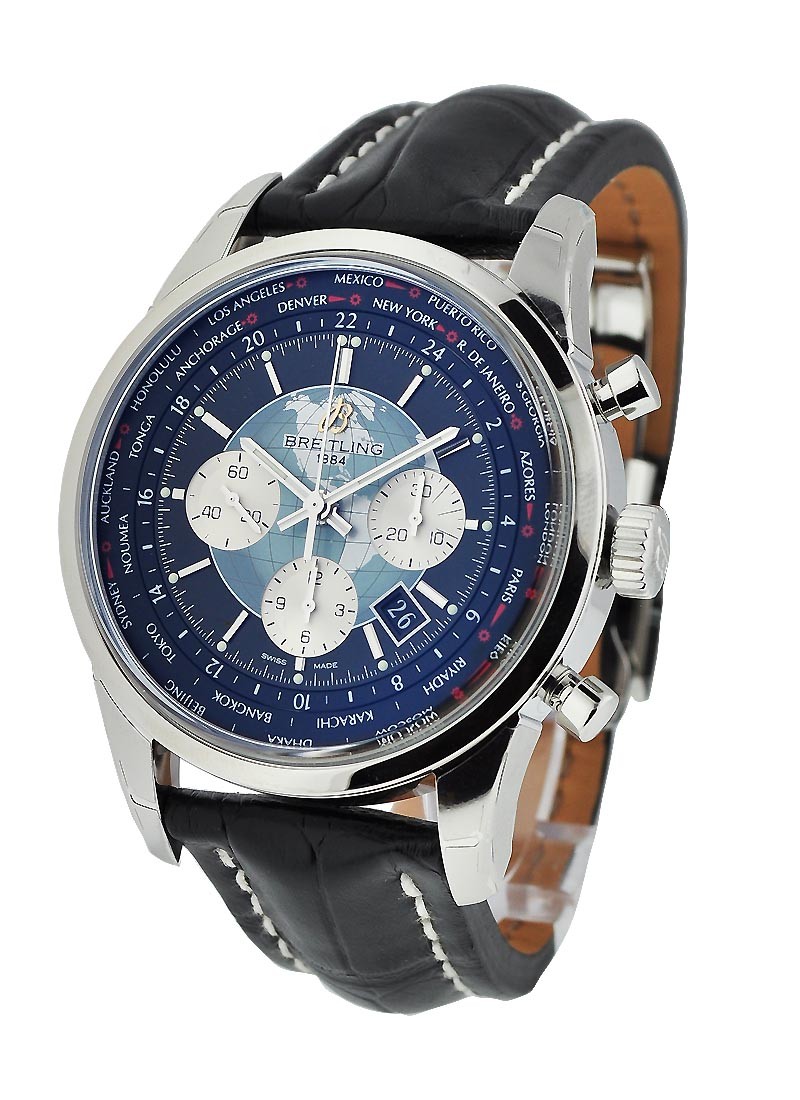 Breitling Transocean Chronograph Unitime  in Steel
