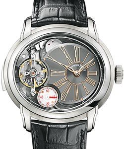 Millenary Minute Repeater in Titanium on Black Crocodile Leather Strap with Silver Dial