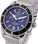 Superocean Heritage Chronograph in Steel with Black Bezel on Steel Bracelet with Black Dial
