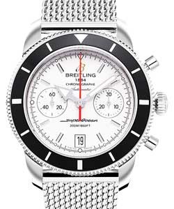 Superocean Chronographe Heritage 44mm in Steel On Steel Bracelet with Silver Dial