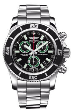 Superocean Chronograph M2000 46mm SuperQuartz  on Steel Bracelet with Black Volcano Dial