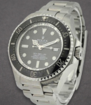 Deep Sea 44mm in Steel with Black Bezel on Oyster Bracelet with Black Dial