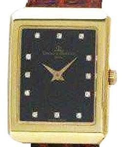 Classique Ladies' Yellow Gold on Strap with Black Dial - Diamond Markers