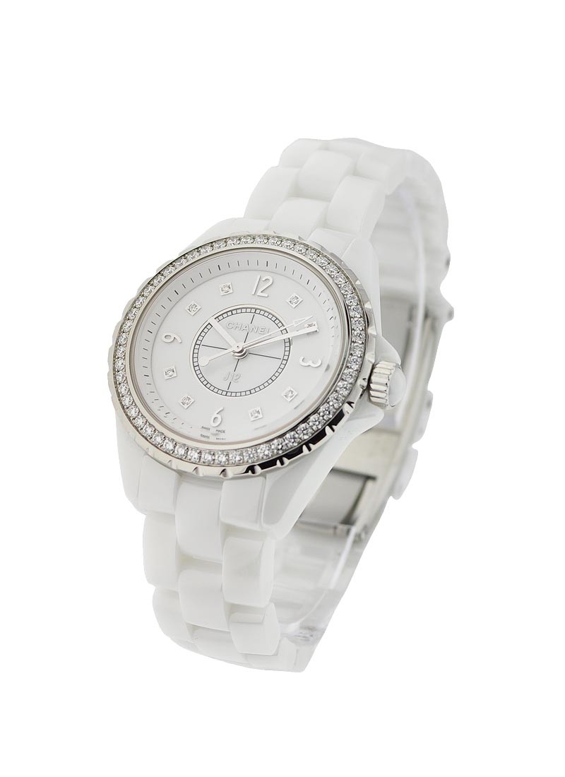 H2674 Chanel J 12 - White Small Size with Diamonds