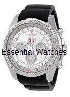 BREITLING BENTLEY 6.75 Chronograph in Steel on Black Rubber Strap with Silver Dial