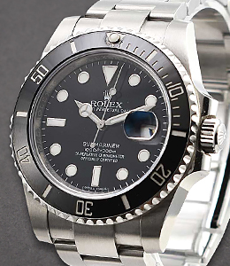 Submariner 40mm  with Ceramic Bezel on Steel Oyster Bracelet With Black Dial