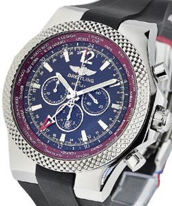Bentley Motors GMT V8 in Steel Limited Edition On Black  Rubber Strap with Black Dial - Red Bezel