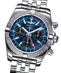 Chronomat GMT 44 Men's Automatic in Steel ON Steel Bracelet - Blue Dial - Black Subdials
