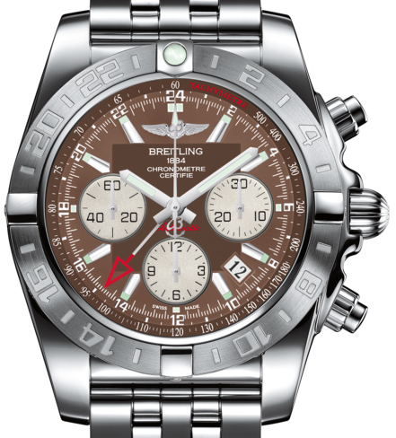 Chronomat GMT 44 Men's Automatic in Steel On Steel Bracelet with Metallica Brown Dial