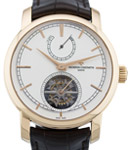 Patrimony Traditionnelle 14-Day Tourbillon in Rose Gold on Black Crocodile Leather Strap with White Dial