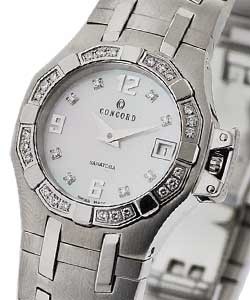 Saratoga 25mm Ladies with Diamond Bezel Steel on Bracelet with MOP Diamond Dial