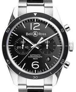 Vintage BR 126 Sport Men's Automatic in Steel on Steel Bracelet with Black Dial