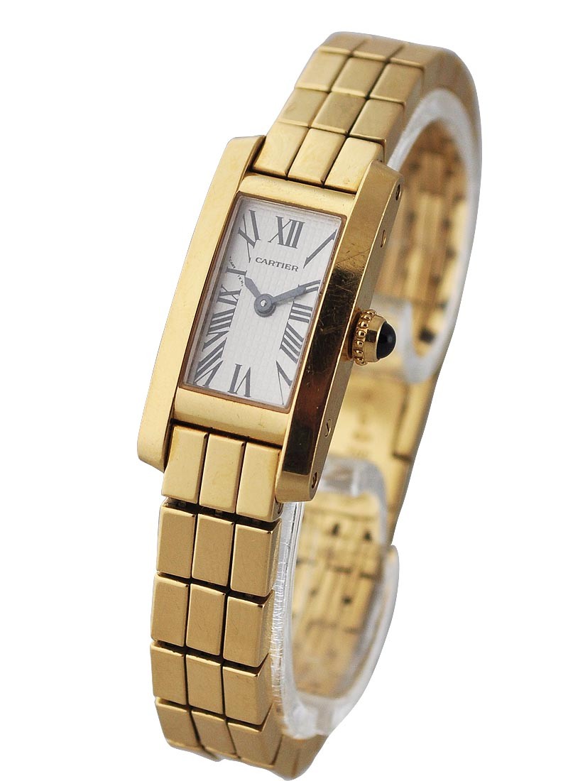 Cartier Tank Americaine yellow gold watch Golden ref.790544 - Joli
