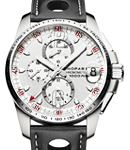 Millie Miglia Gran Turismo Chrono Automatic in Titanium On Black Leather Strap with Silver Varnished Dial