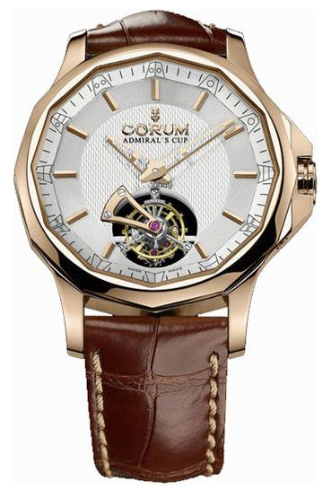 Admiral's Cup Legend 42 Tourbillon Micro-Rotor in Rose Gold on Brown Crocodile Leather Strap with Grey Dial