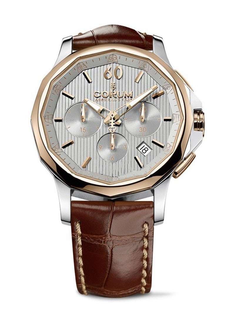 Corum Admirals Cup Legend 42 Chronograph in Steel with Rose Gold Bezel