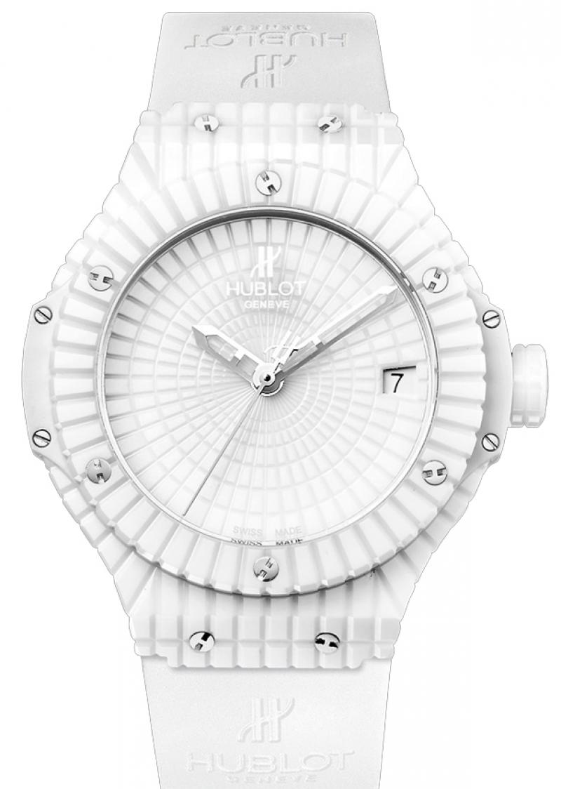 Big Bang White Caviar Autoomatic in White Ceamic on White Rubber Strap with White Ceramic Dial