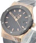 Classic Fusion 45mm Automatic in Rose Gold with Ceramic Bezel on Black Rubber Strap with Black Dial