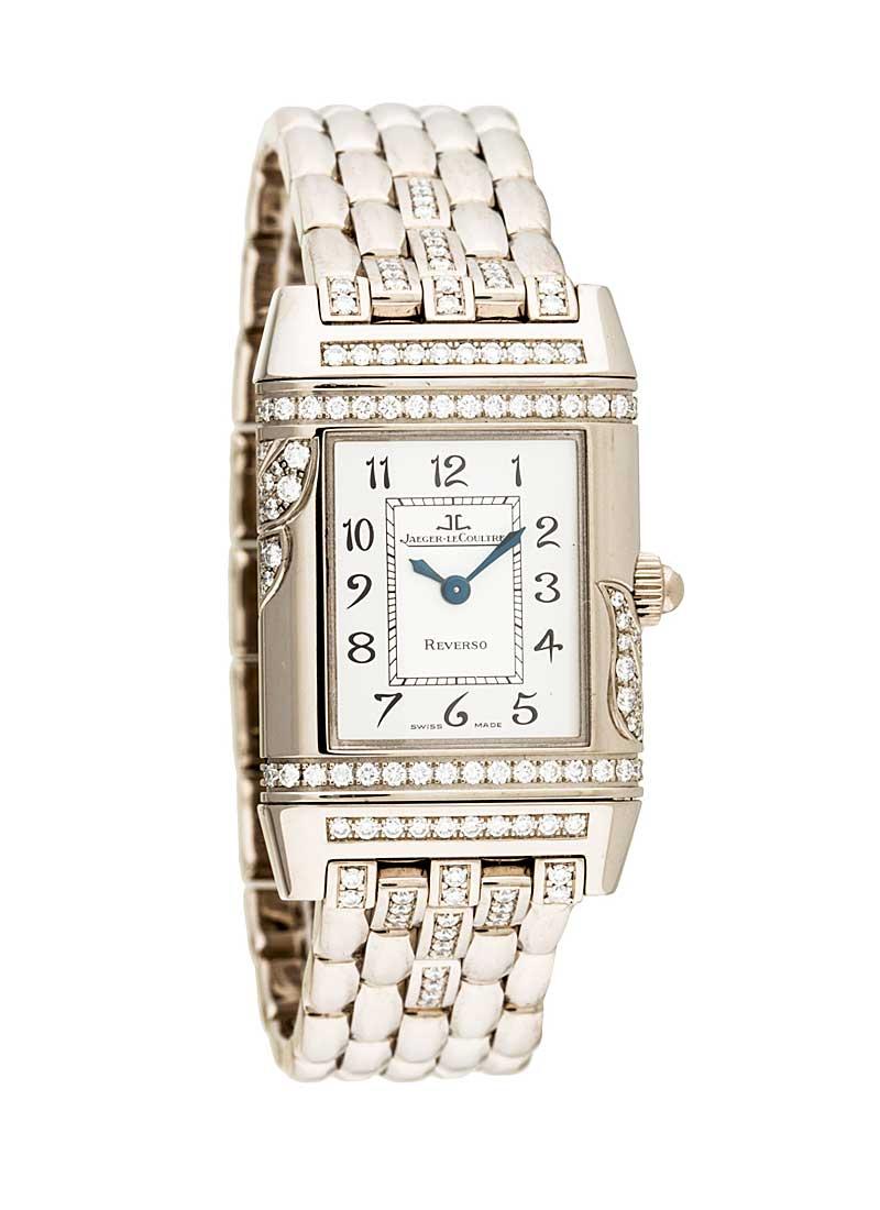 Jaeger - LeCoultre Reverso Florale Feuilles in White Gold with Diamond Bezel