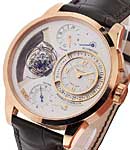Duometre A Spherotourbillon in Rose Gold on Brown Leather Strap with Silver Dial