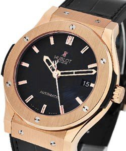 Classic Fusion 45mm Rose Gold on Black Rubber Strap with Mat Black Dial