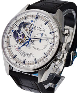 Chronomaster Open Grande Date Moonphase Steel on Brown Leather Strap with Silver Dial