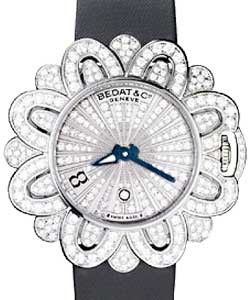 Extravaganza in White Gold with Diamonds On Black Satin Strap with White Gold Diamond Dial
