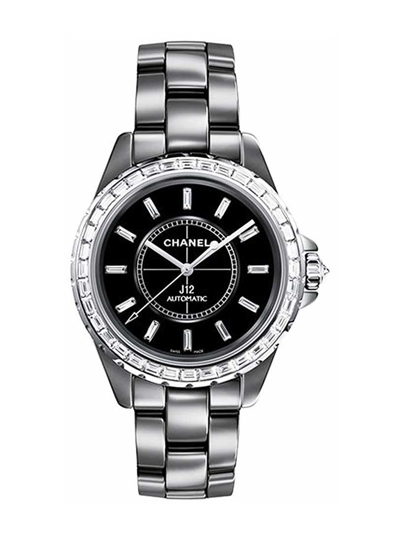 Chanel J12 Chromatic in Titanium and Ceramic with White Gold Baguette Diamond Bezel