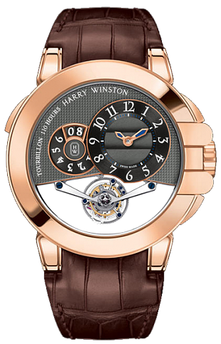 Ocean Tourbillon Big Date Limited 5 pcs. Rose Gold on Black Leather Strap with Ruthenium Dial