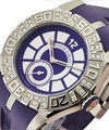 Easy Diver with Diamond Bezel Limited Edition 888pcs. Steel on Purple Rubber Strap with Purple MOP Dial