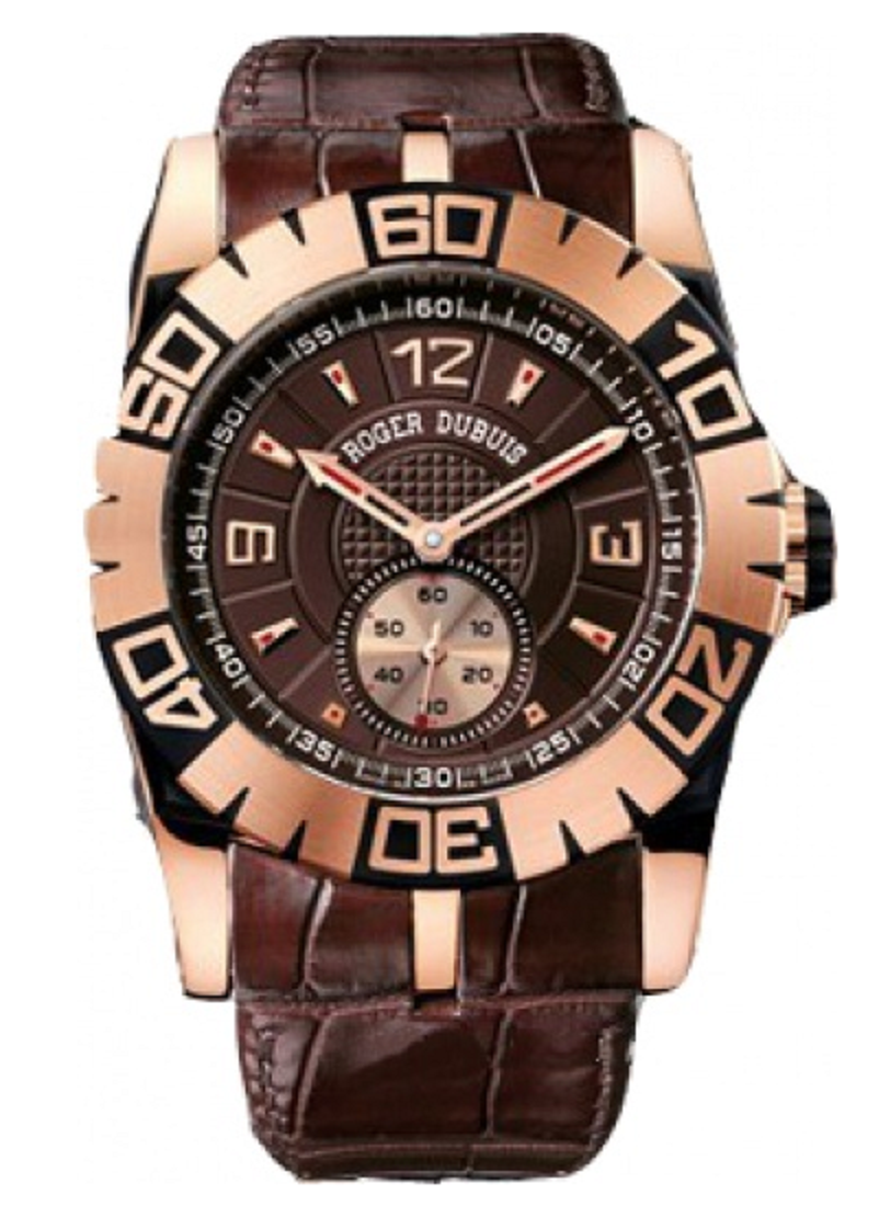 Easy Diver Automatic 46mm in Rose Gold - Limited Edition 88 pcs. on Brown Leather Strap with Chocolate Dial