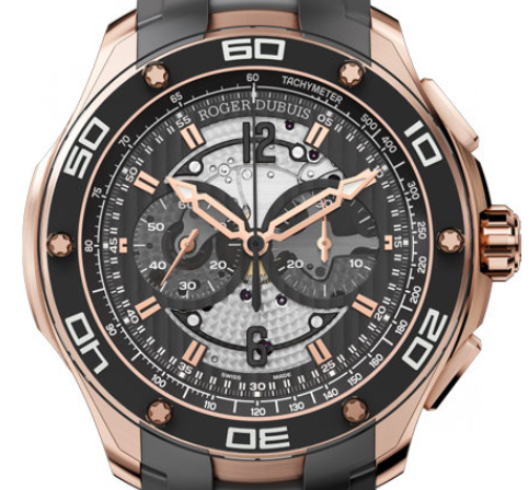 Pulsion Chronograph 44mm in Rose Gold on Black Rubber Strap with Black/Silver Dial