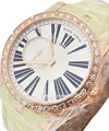 Excalibur 42 Automatic with Diamond Bezel  Rose Gold on Leather Strap with Silver Sunburst Dial