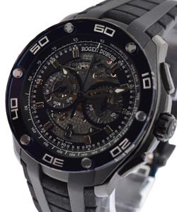 Pulsion Chronograph in Black PVD Titanium on Black Rubber Strap with Skeleton Dial