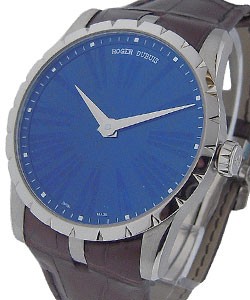 Excalibur 42 Automatic Lapis Lazuli in White Gold on Brown Leather Strap with Blue Dial