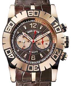 Easy Diver Chronograph 46mm in Rose Gold - Limited Edition 88 pcs. on Brown Leather Strap with Brown Dial